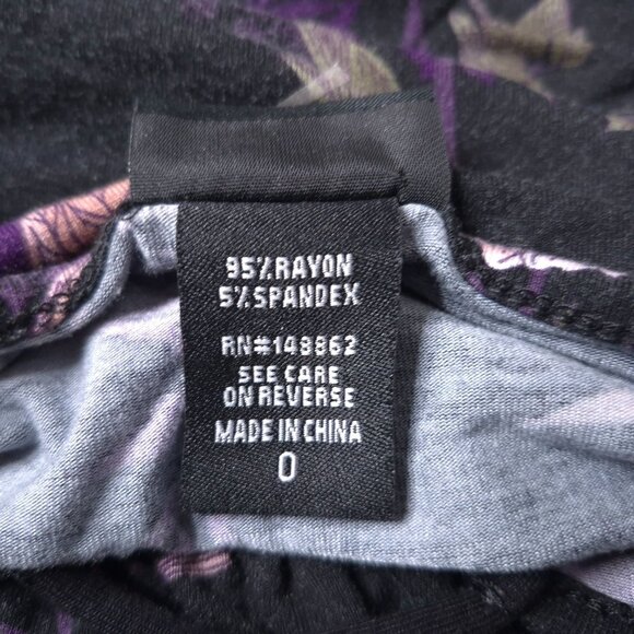 Torrid Floral Tunic Top 12 (0) Crisscross V-Neck Long Sleeve Blouse Empire Waist - Picture 5 of 5